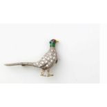An early 20th Century diamond and enamel pheasant pattern brooch