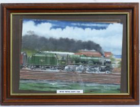 Arthur Gills - Two train studies, including 46100 'Royal Scot' | watercolour
