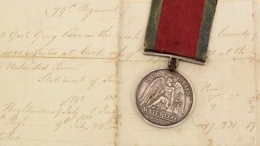 Waterloo Medal awarded to George Gray, 1st Battalion 79th Regiment of Foot (Cameron Highlanders),