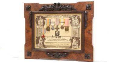 A group of French First World War medals, awarded to Corporal Michel Schmitt