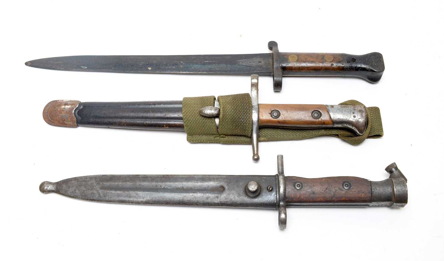 Three bayonets, British, Italian and Egyptian