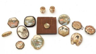 A collection of early 20th Century Meji period Satsuma brooches