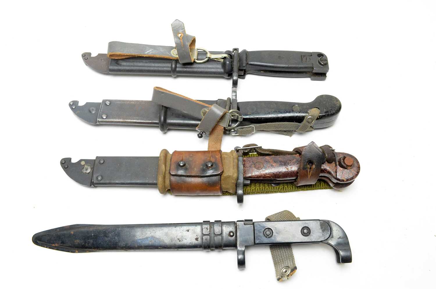 Four different AK bayonet patterns,