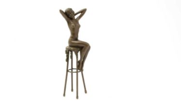 After Chiparus: a patinated bronze female nude,