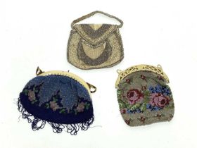 Three early 20th Century beadwork evening bags
