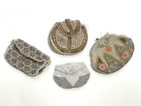 Four 1930s beadwork evening clutches