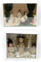 Two Edwardian doll dioramas,