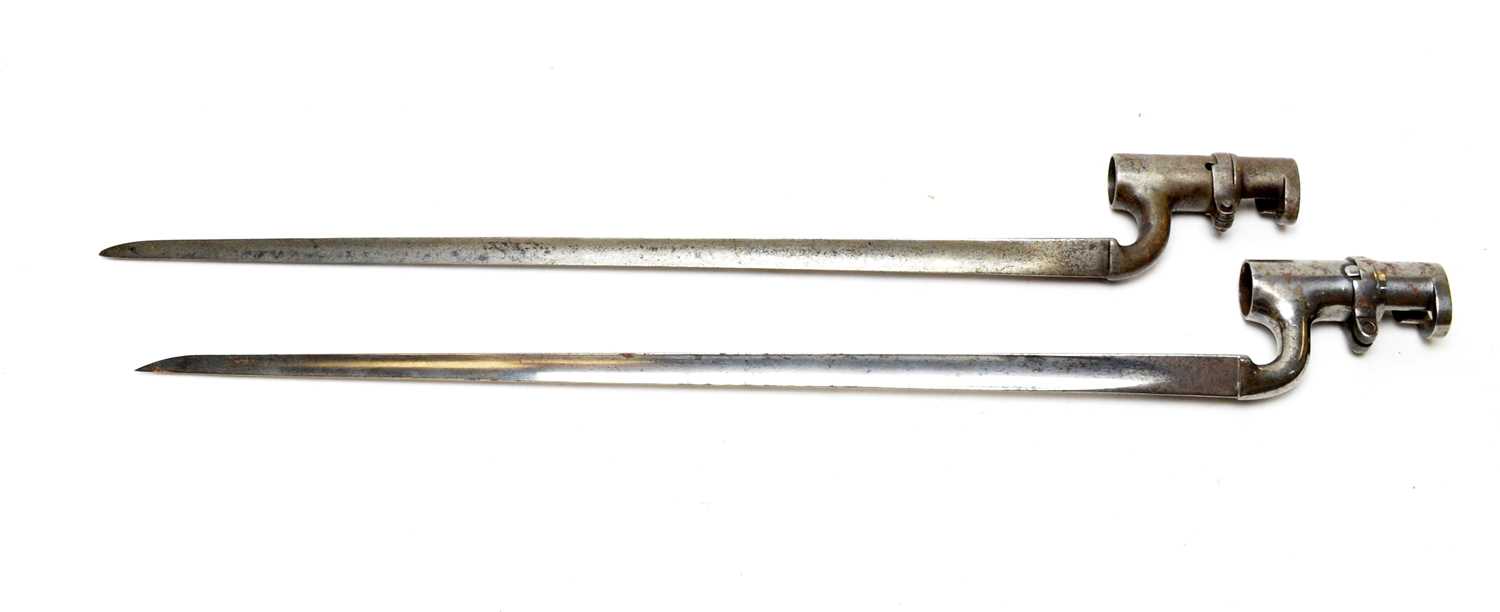 Two 19th Century British Enfield rifle socket bayonets,
