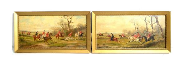 A. H. - Two fox hunting scenes; On the Scent, and The Capture | oil