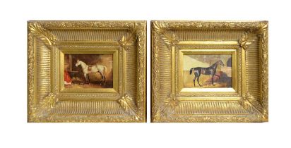 20th Century British School - A pair of equine portraits | oil