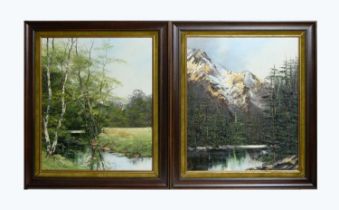 Manner of Dallas Simpson - A pair of landscape views | acrylic on canvas