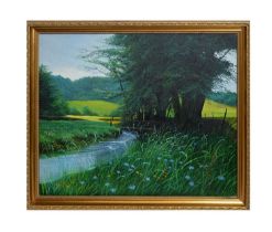 Robert Richie - A Summers Afternoon by a Stream | oil