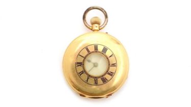 An 18ct yellow gold cased half-hunter fob watch