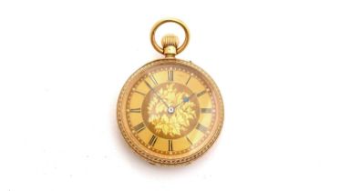 An 18ct yellow gold cased open faced fob watch