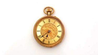 Jay's, Essex and London: an 18ct yellow gold cased open faced fob watch,