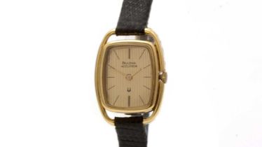 Bulova Accutron: an 18ct yellow gold cased quartz cocktail watch