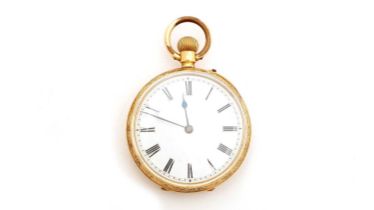 An 18ct yellow gold cased Swiss fob watch