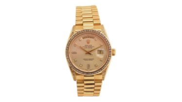 Rolex Oyster Perpetual Day-Date: an 18ct yellow gold cased automatic wristwatch