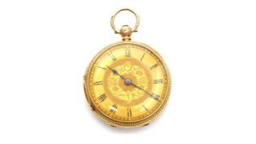 An 18ct yellow gold cased fob watch