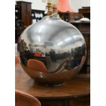 French Faiencerie des Charolles large globular vase with silvered glaze, 55 cm diam