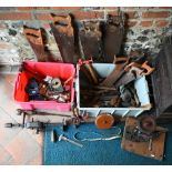 A quantity of assorted vintage hand tools - in two crates (2)
