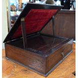 A 19th century rosewood reading stand with adjustable tilt-top above a fitted drawer, 33 cm