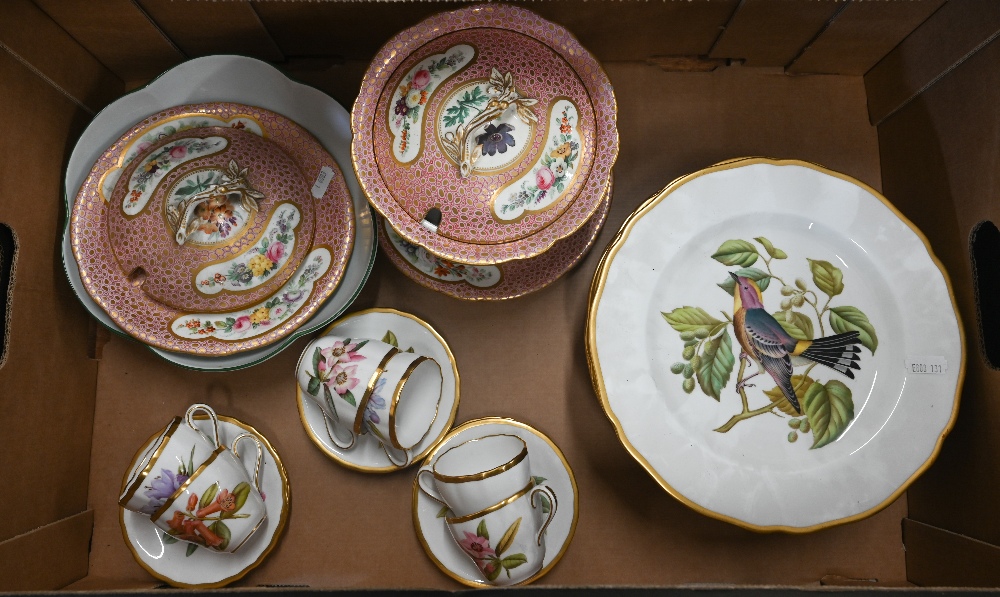 Early 19th century china sauce comport with cover and stand to/w matching cover and stand, set of