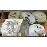 Six Danbury Mint wall plates from the Waterbird series to/w four boxed Coalport wall plates for