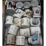 Seventeen various Victorian commemorative and souvenir mugs (box)