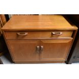 A vintage teak G-Plan side cabinet with single drawer over a pair of doors, 84 cm w x 46 cm x 69