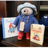 Shirley Clarkson-style Paddington Bear, the label signed by author Michael Bond, to/w A Bear