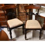 A pair of Victorian mahogany bar back dining side chairs (2)