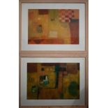 Angela Vyvyan - Two oil on card studies - Old Gardens I and II, 43 x 63 cm (2)