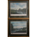 After Tim Hawes - four limited edition prints of river views - The Test, Park Stream at Houghton;
