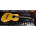 Stewart classical guitar with inlaid decoration c/w carrying case