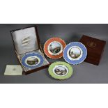 Four boxed Royal Crown Derby China ltd ed cabinet plates from the Derbyshire Landscapes series, with