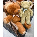 Large teddy bear 80 cm high to/w a smaller 56 cm teddy (2)