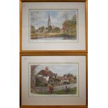 After Glyn Martin - 'New Forest Cottages' and 'Salisbury Cathedral', ltd ed prints, pencil signed,