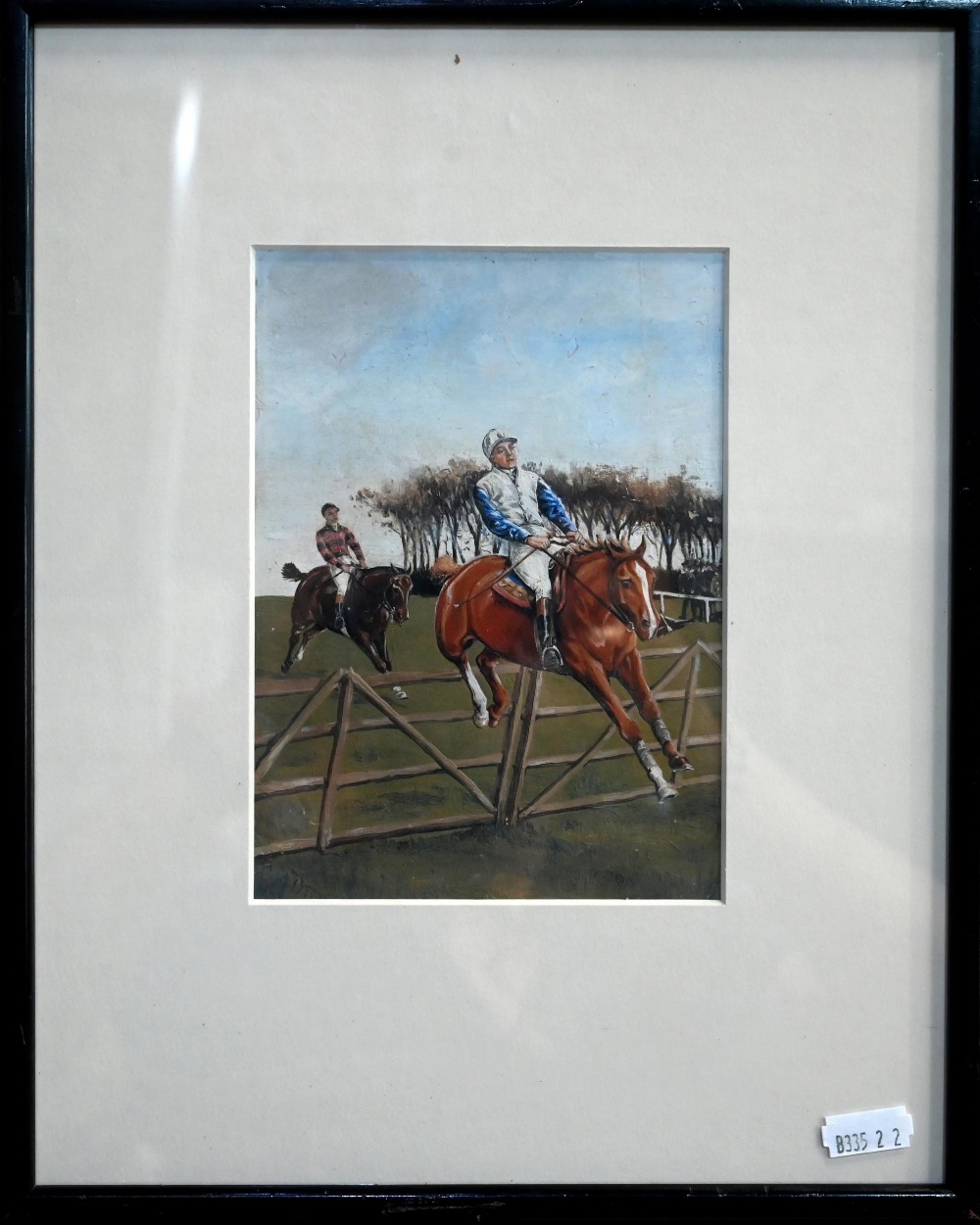 Dixon - A trio of horse racing studies, gouache, signed, 12 x 17 cm - Image 2 of 10
