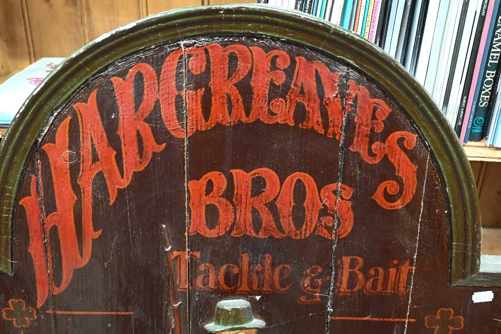 Painted wood shop-sign, 'Hargreaves Bros Tackle & Bait', 91 x 77 cm - Image 3 of 3