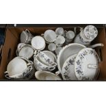 Extensive Royal Worcester June Garland dinner/coffee service, 80 pieces including covers (2 boxes)