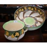 Royal Doulton pottery wash-basin and chamber pot, printed with daffodils in the Art Nouveau