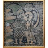 Ruffy - A Nigerian batik on fabric panel , 99 x 86 cm