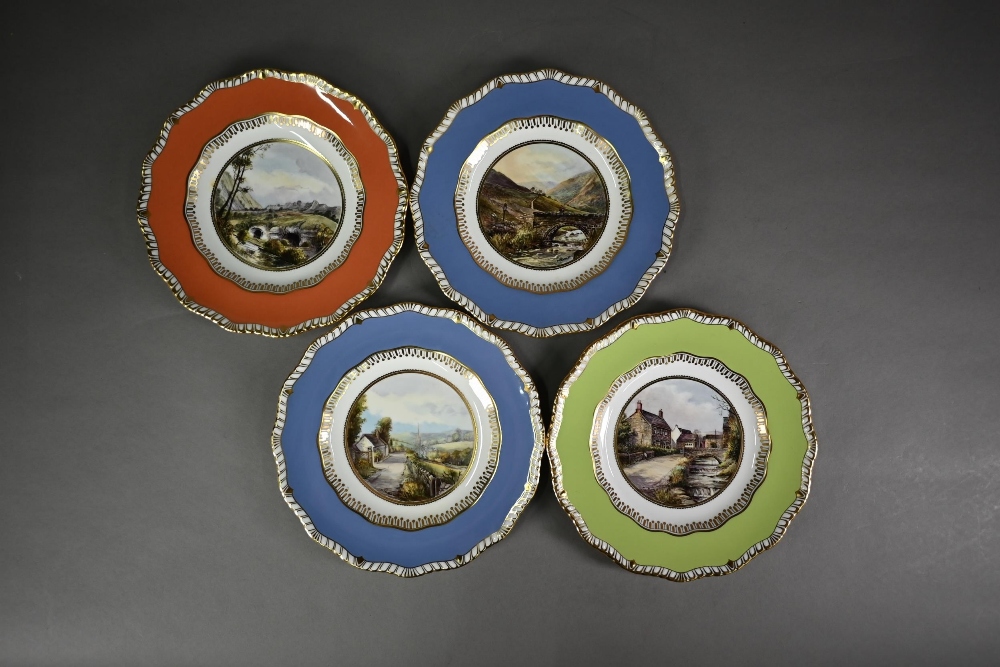 Four boxed Royal Crown Derby China ltd ed cabinet plates from the Derbyshire Landscapes series, with - Image 2 of 3