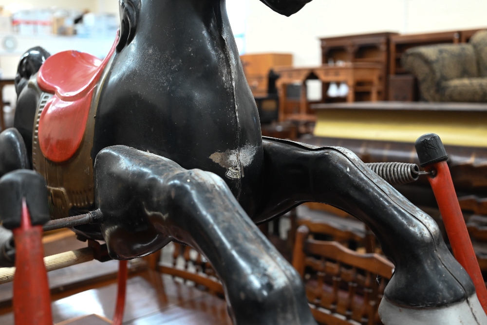 Vintage painted metal Mobo rocking horse on frame with suspension springs - Image 5 of 6