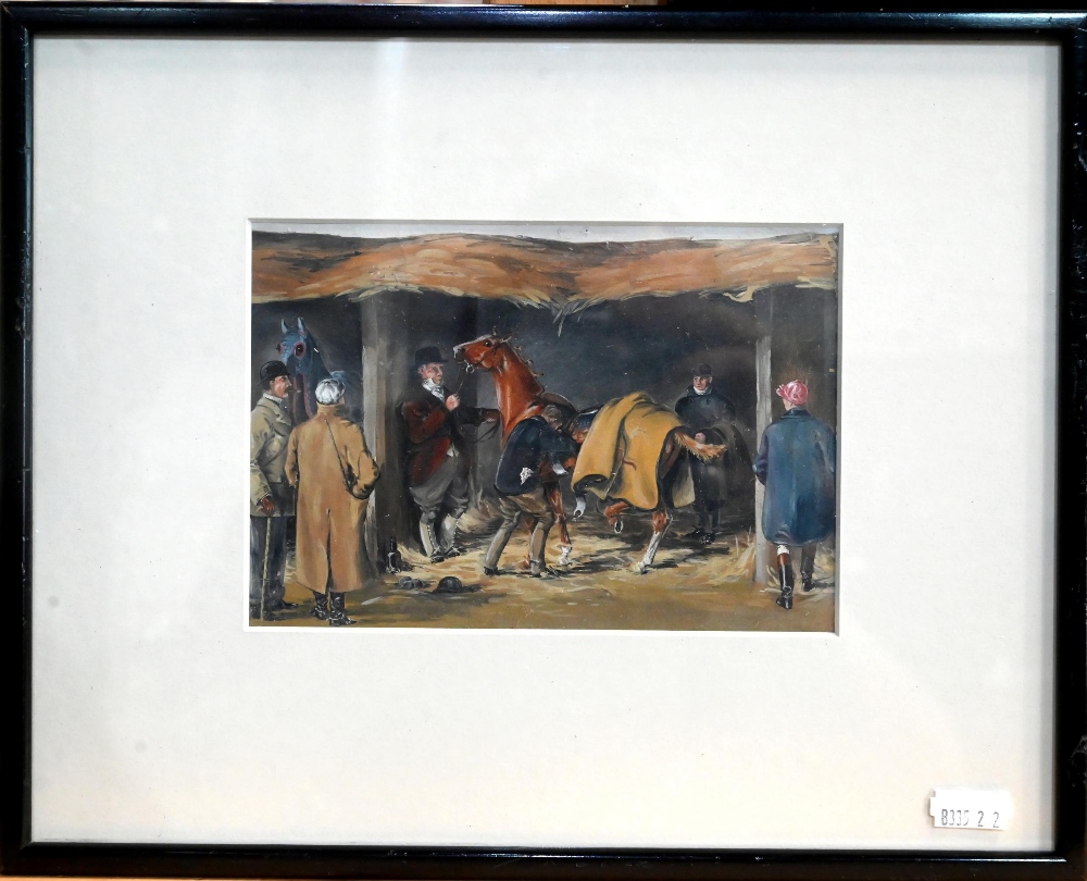 Dixon - A trio of horse racing studies, gouache, signed, 12 x 17 cm - Image 8 of 10