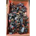 Quantity of antique and vintage lead, die cast and other soldiers and other figures (box)
