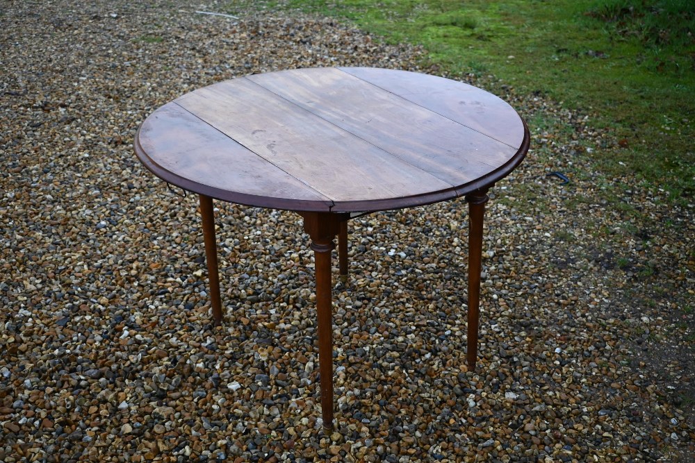A 19th century French chestnut drop leaf supper table - Image 2 of 3