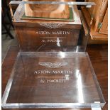 Aston Martin-Hackett, two etched perspex panels, 30 x 40 x 4 cm  (2)