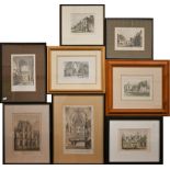 Mixed box of prints and etchings etc relating mainly to Winchester and its environs,